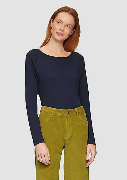 s.Oliver Langarmshirt Langarmshirt mit Flammgarnstruktur und günstig online kaufen
