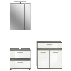 Badmöbel Set Badmöbelset 34 cm tief in modernem Design (dreiteilig) günstig online kaufen