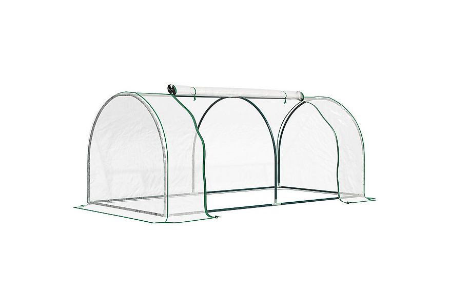 BlingBin Foliengewächshaus Gewächshaus mit Rollfenster winterfest Pflanzenh günstig online kaufen