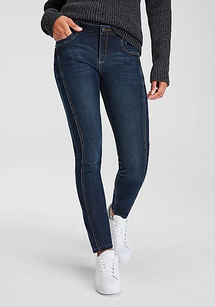 Arizona Röhrenjeans normale Leibhöhe, kontrastfarbene Details, günstig online kaufen