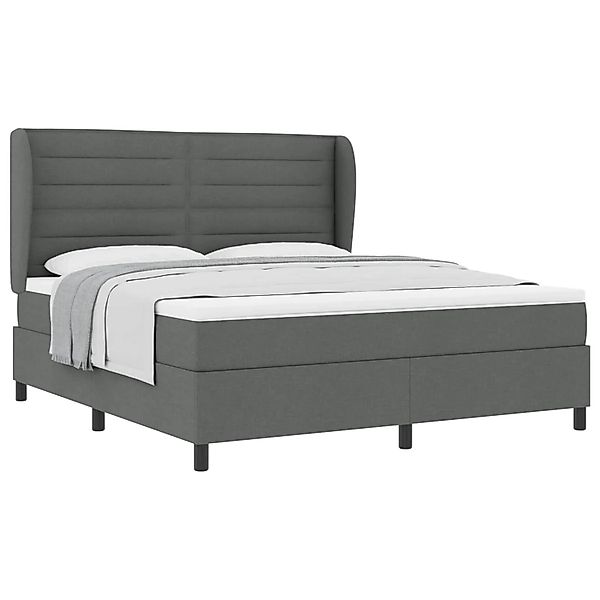 vidaXL Boxspringbett mit Matratze Dunkelgrau 180 x 200 cm Stoff 3340516 günstig online kaufen