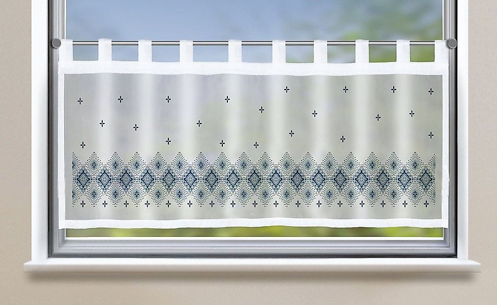 Gardinenbox Scheibengardine (1 St), Schlaufen, halbtransparent, günstig online kaufen