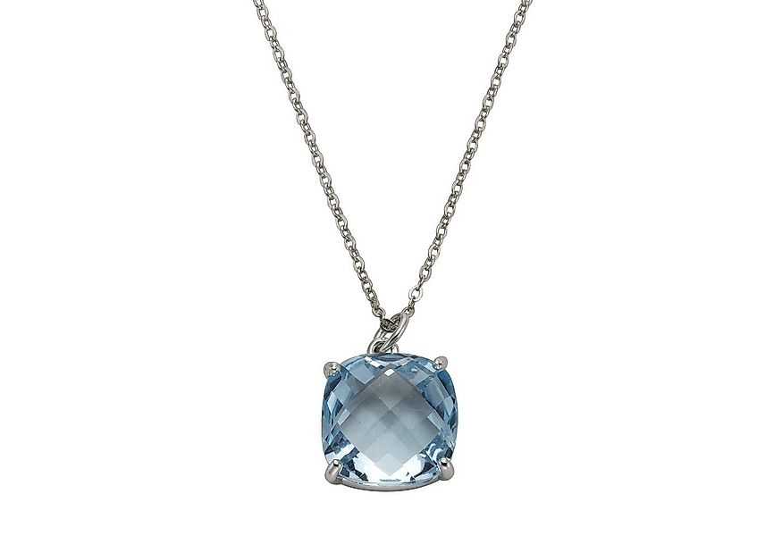 Zeeme Kette mit Anhänger Silber 925 rhodiniert 45cm lang mit Blautopas (beh günstig online kaufen