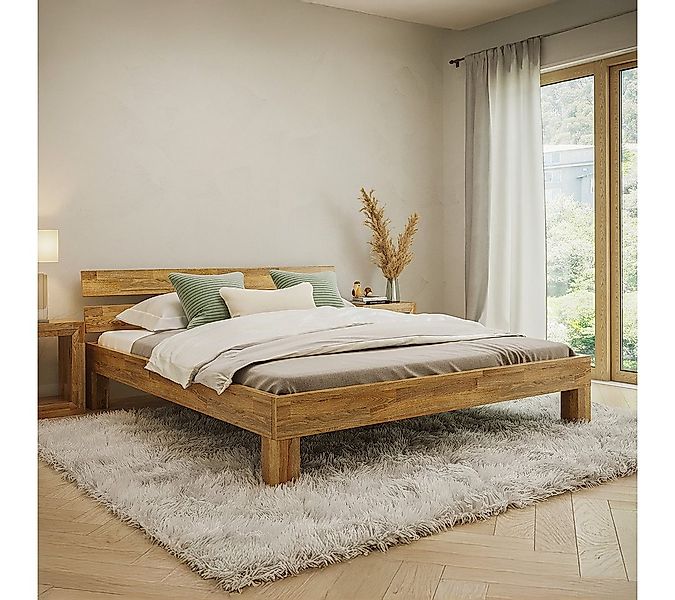 skølm Massivholzbett Floki aus Eiche mit Bettkopf, natur geölt, verfügbar i günstig online kaufen