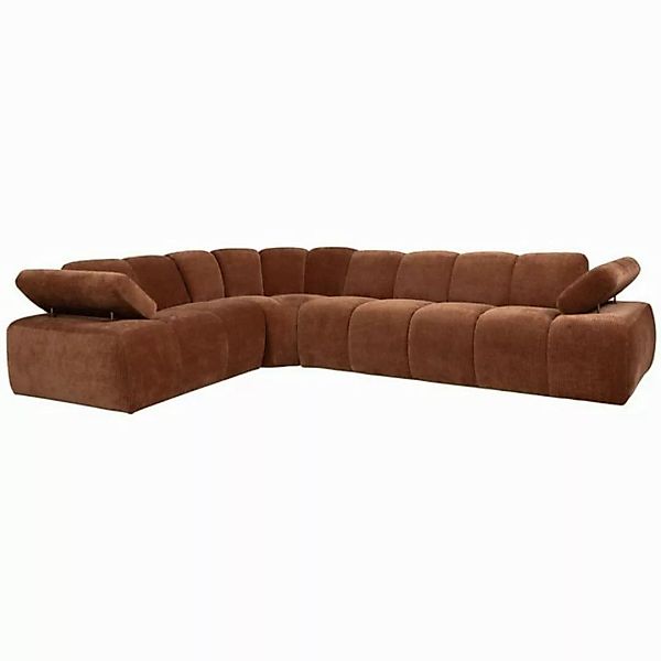 WOOOD Ecksofa Ecksofa Mojo aus Flachcord Links, Rostbraun günstig online kaufen