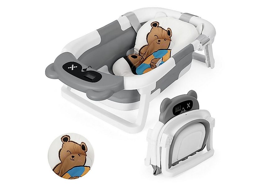 Clanmacy Babybadewanne Baby Badewanne, Faltbare, mit Anti-Rutsch-Badekissen günstig online kaufen