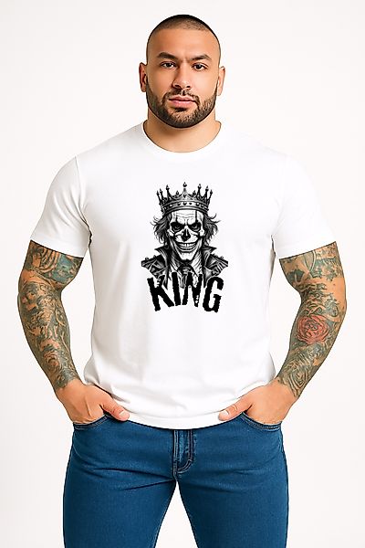 Banco T-Shirt Herren "KING" mit Totenkopf-König günstig online kaufen