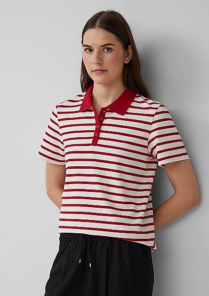 s.Oliver Kurzarmshirt Polo-Shirt Verkürztes Poloshirt aus Baumwollpiqué günstig online kaufen