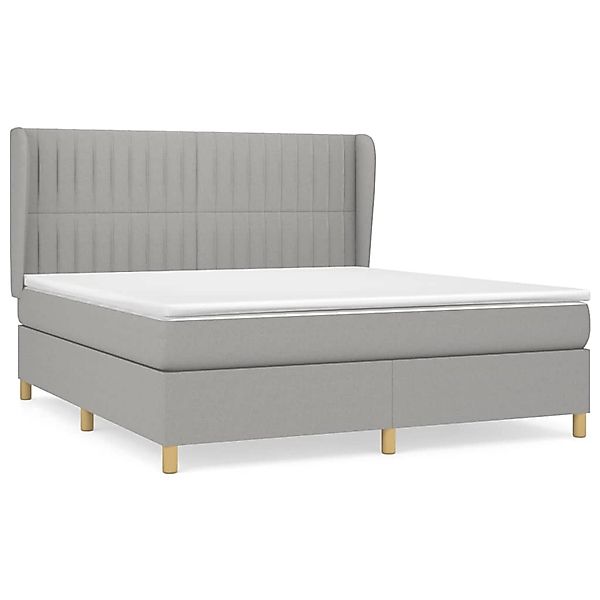 vidaXL Boxspringbett mit Matratze Hellgrau 160x200 cm Stoff1379276 günstig online kaufen