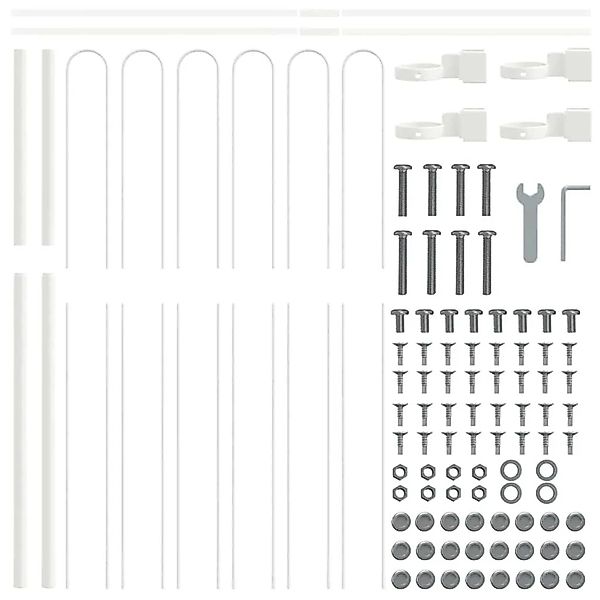 vidaXL Gartenzaun Weiß 1,7 x 1,5 m Pulverbeschichteter Stahl 42003887 günstig online kaufen