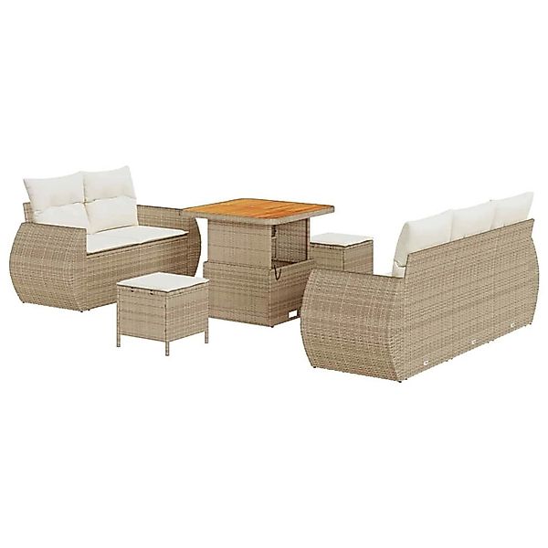 vidaXL Garten-Sofa-Set 8-Tlg Beige Poly Rattan 3361816 günstig online kaufen