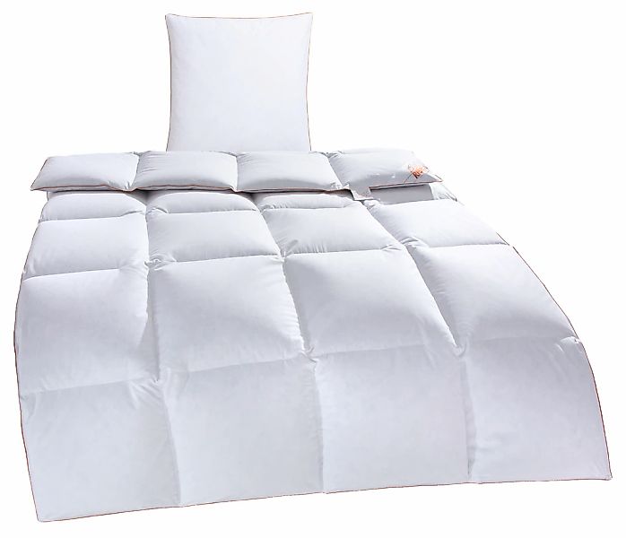 RIBECO Daunenbettdecke + Kopfkissen "Richard, Bettwaren-Set in 135x200 oder günstig online kaufen