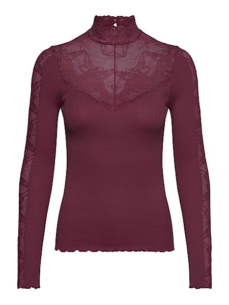 rosemunde Langarmshirt Beatha silk shirt mit Spitze, feminin, bequem, weich günstig online kaufen