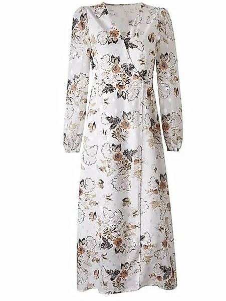 ZWY Druckkleid Langarm-Blumenkleid mit V-Ausschnitt,rockabilly kleider dame günstig online kaufen