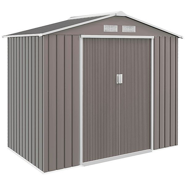 Outsunny Gerätehaus Gartenhaus mit Bodenrahmen & Schiebetüren, wetterfest, günstig online kaufen