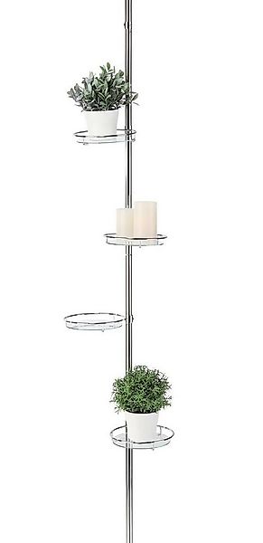 Spetebo Blumenständer Metall Teleskop Blumenregal silber - 4 Ablagen (Stück günstig online kaufen