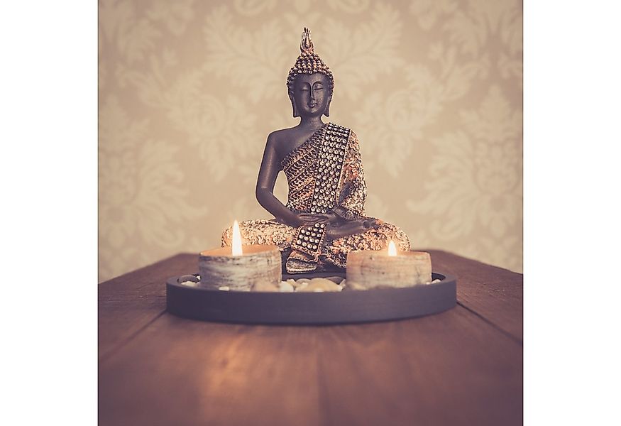 Kamelio Buddhafigur Buddha mit Teelicht 22cm Deko-Statue Deko-Figur günstig online kaufen