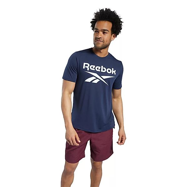 Reebok – Training – T-Shirt mit großem Logo in Marineblau günstig online kaufen