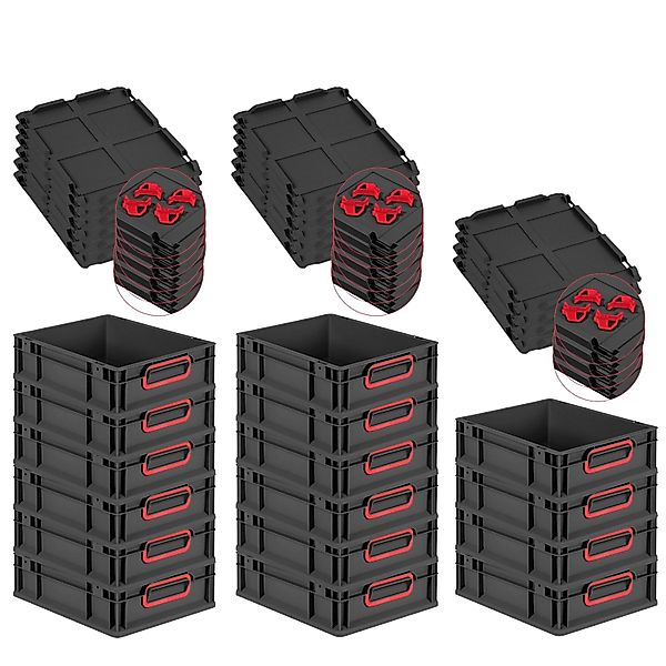 PROREGAL SuperSparSet 16x Eurobox Nextgen Color Mit Auflagedeckel HxBxT 12x günstig online kaufen