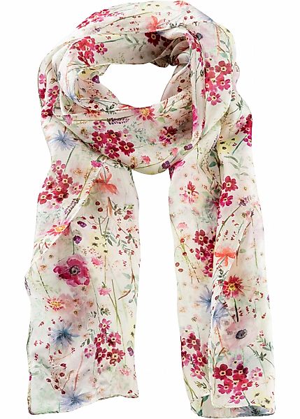 bonprix Schal 1 Stk. aus reiner Seide, mit Blumenmuster, feminin gestaltet günstig online kaufen