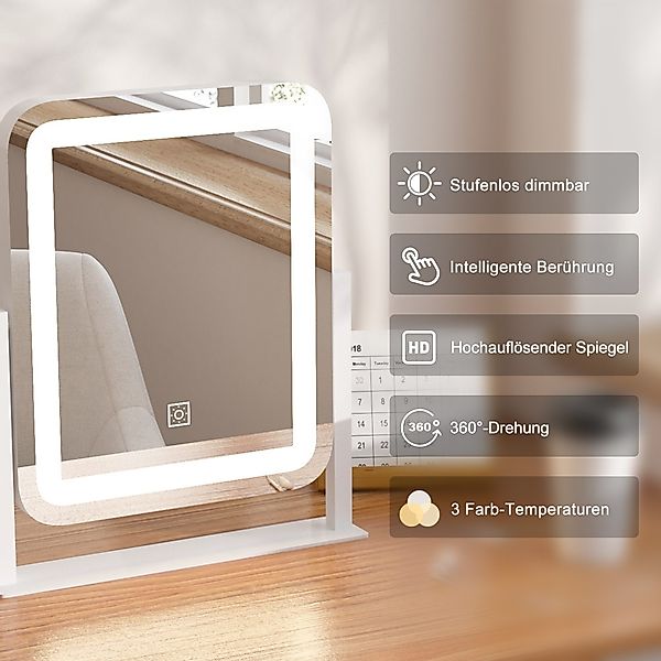 WDWRITTI Schminkspiegel Kosmetikspiegel LED Tisch mit günstig online kaufen