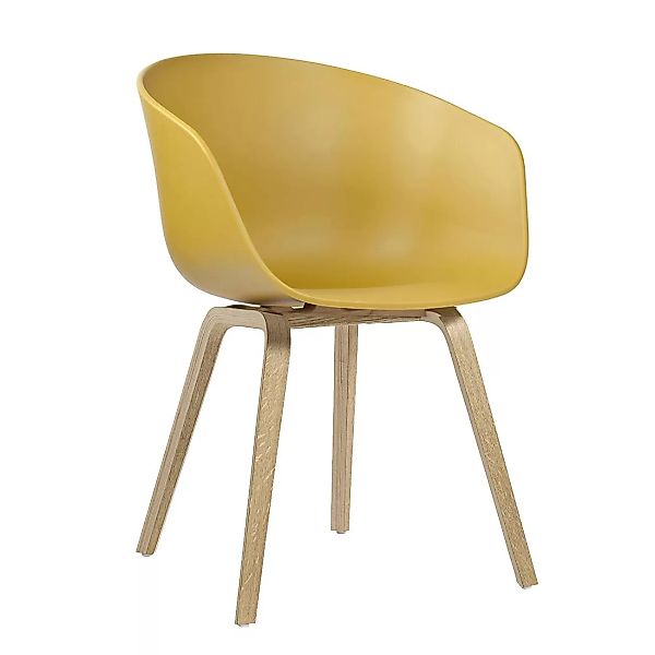 HAY - About a Chair AAC 22 Armlehnstuhl Eiche geseift - senfgelb/Sitzschale günstig online kaufen