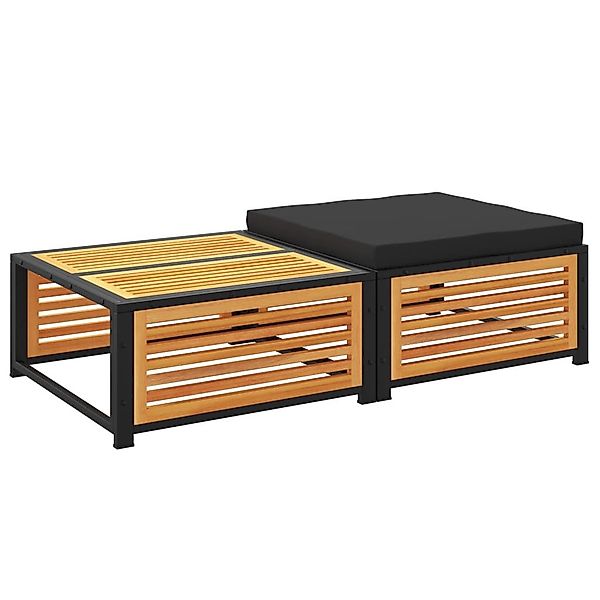 vidaXL Sofaelement Gartentisch mit Hocker Massivholz günstig online kaufen