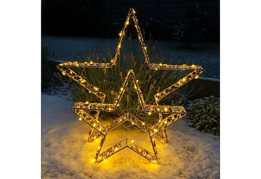 Online-Fuchs LED Dekolicht 2er Set LED Weihnachtssterne mit Folieneffekt - günstig online kaufen