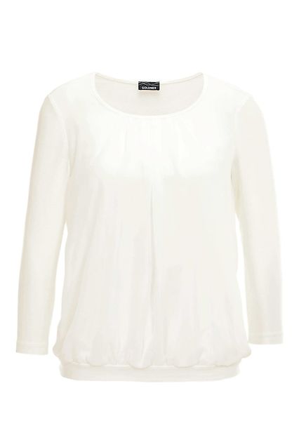 GOLDNER Kurzarmbluse "Chiffon-Shirt mit 3/4-Arm, Rundhals" günstig online kaufen