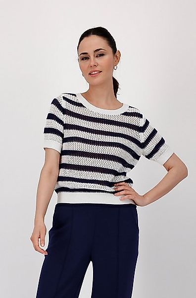 Monari Strickpullover Pullover Ajour Ringel Mit Rundhalsausschnitt günstig online kaufen