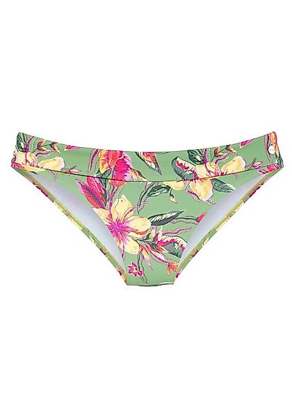 LASCANA Bikini-Hose Malia mit Umschlagbund mit tropischem Print günstig online kaufen