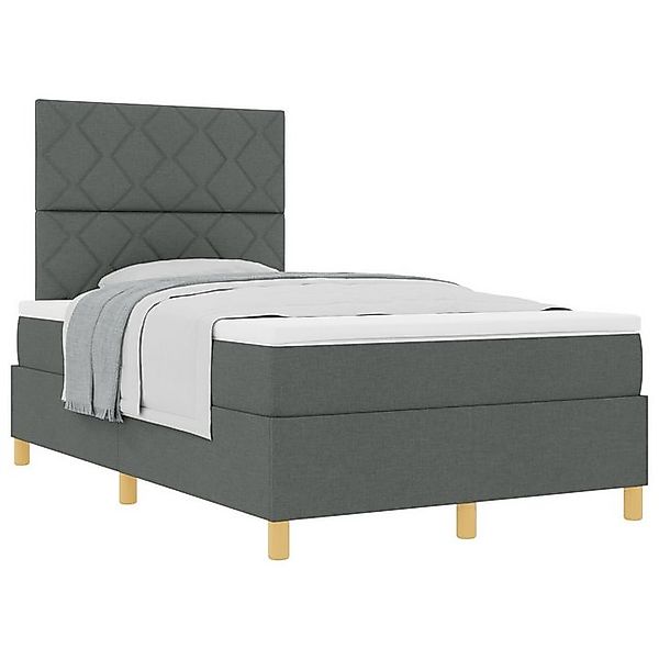 vidaXL Bett Boxspringbett mit Matratze Dunkelgrau 120x200 cm Stoff (1-tlg) günstig online kaufen