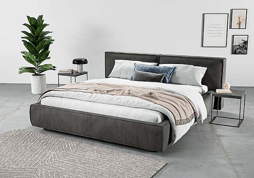 Home affaire Polsterbett »Adrina mit Biesenoptik, Feincord und Luxus-Microf günstig online kaufen