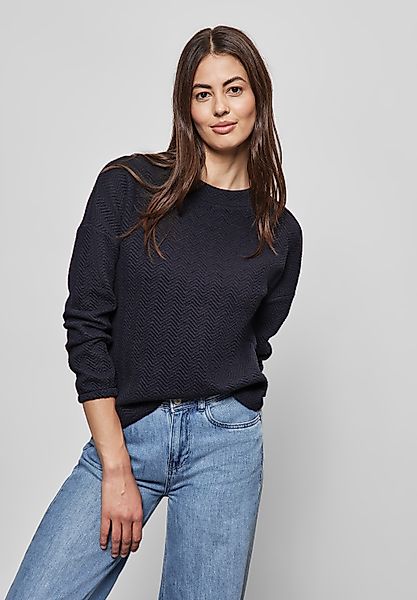 STREET ONE Langarmshirt mit Materialmix günstig online kaufen