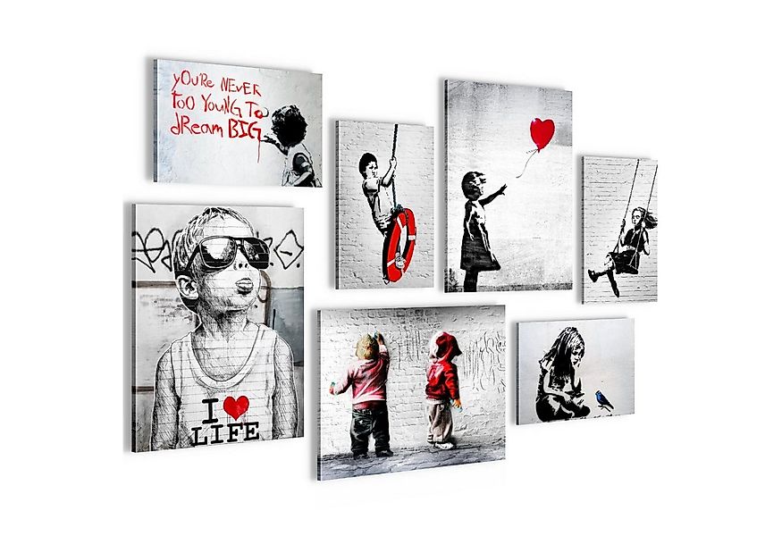 Novart Wandbild Wandbilder Banksy Collage Street Art Wohnzimmer Loft, Kinde günstig online kaufen