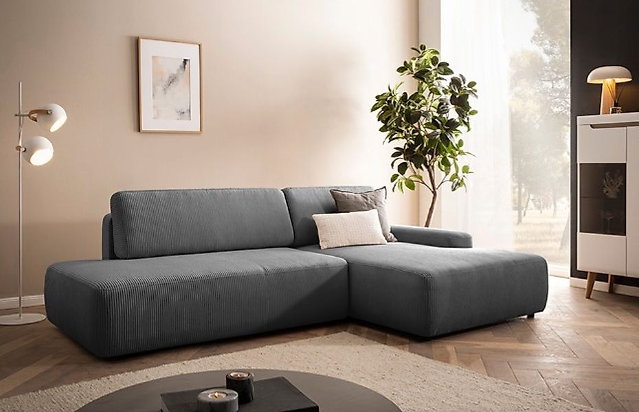 INOSIGN Ecksofa »TORGE, Schlafsofa Cord, Samtvelours u. Strukur fein, Couch günstig online kaufen