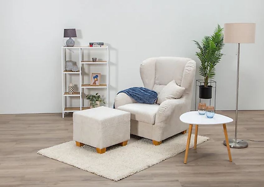 Home affaire Ohrensessel »Oliver«, Ohrensess,mit Hocker,Zierkissen,Klassisc günstig online kaufen