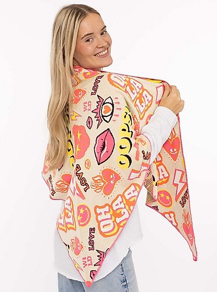 Zwillingsherz Dreieckstuch "OOPS", Statement Muster, Strick, wärmend günstig online kaufen