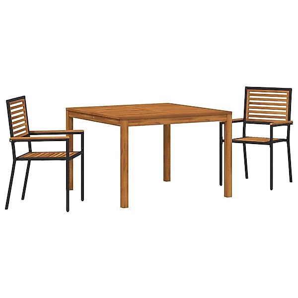 vidaXL Garten Essgruppe 3-Tlg Schwarz Poly Rattan 3365529 günstig online kaufen