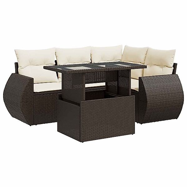 vidaXL Gartenlounge-Set 5-tlg. Garten-Sofagarnitur mit Kissen günstig online kaufen