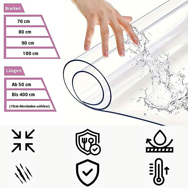 Jungengel Tischdecke PVC Tischfolie Transparent 2mm günstig online kaufen
