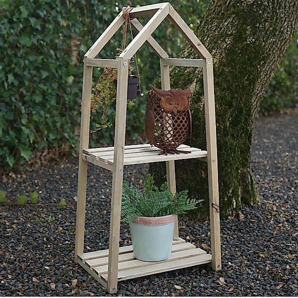 Spetebo Pflanzentreppe Holz Blumenregal mit 2 günstig online kaufen