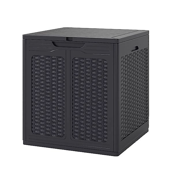 Costway Gartenbox 145 L mit Abschließbarem Deckel Rattanoptik Braun günstig online kaufen
