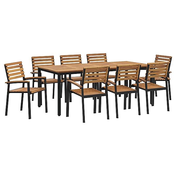 vidaXL 9-Teiliges Garten Esszimmer Set aus Massivholz Akazie und Metall 328 günstig online kaufen