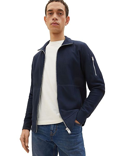 Tom Tailor Herren Sweatjacke STAND UP - Regular Fit günstig online kaufen