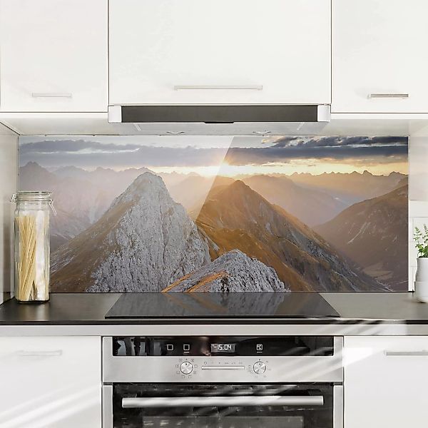 Glas Spritzschutz Natur & Landschaft - Panorama Lechtaler Alpen günstig online kaufen