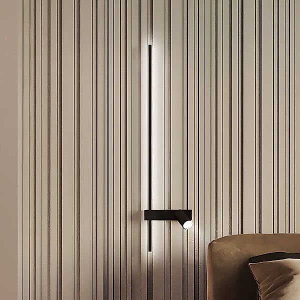 Wandlampe EASY LEFT, schwarz, 80cm breit, Metall, GU10 + LED günstig online kaufen