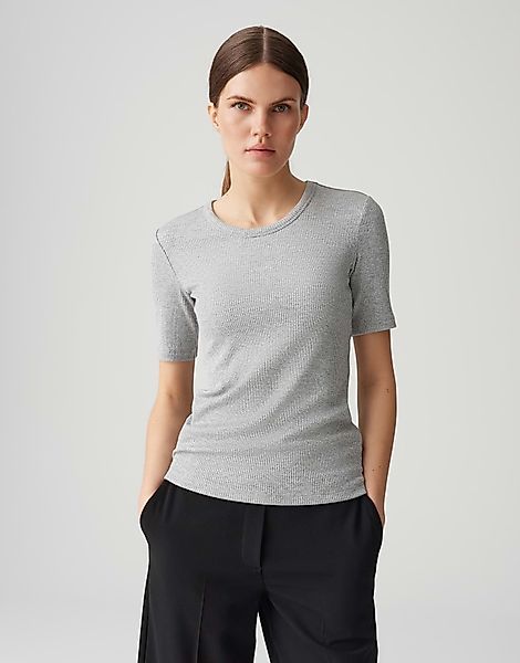 OPUS Kurzarmshirt SULCHEN aus melangiertem Rippjersey günstig online kaufen
