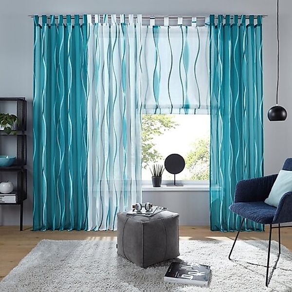 my home Gardine »Dimona« Schlaufen 2 Stk. tlg. 2er-Set, Voile, Polyester, W günstig online kaufen