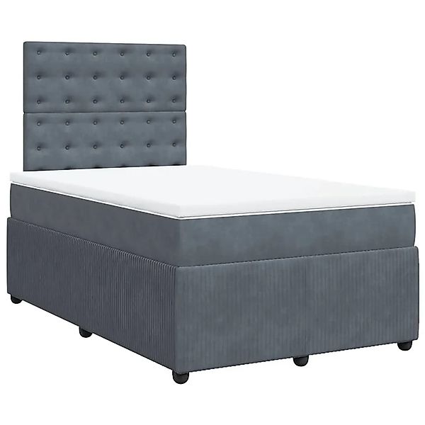 vidaXL Boxspringbett mit Matratze Dunkelgrau 120x190 cm Samt 3292299 günstig online kaufen